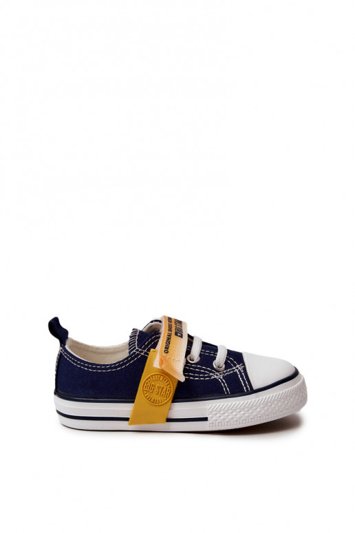 Zapatos planos para niños BIG STAR JJ374077 azul oscuro