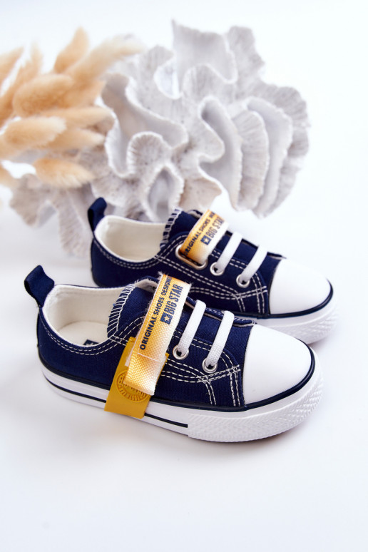 Zapatos planos para niños BIG STAR JJ374077 azul oscuro