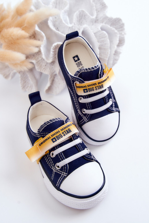 Zapatos planos para niños BIG STAR JJ374077 azul oscuro