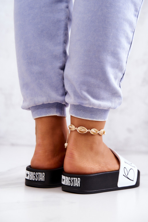 Pantuflas Mujer Goma Big Star JJ274A275 Blanco y negro