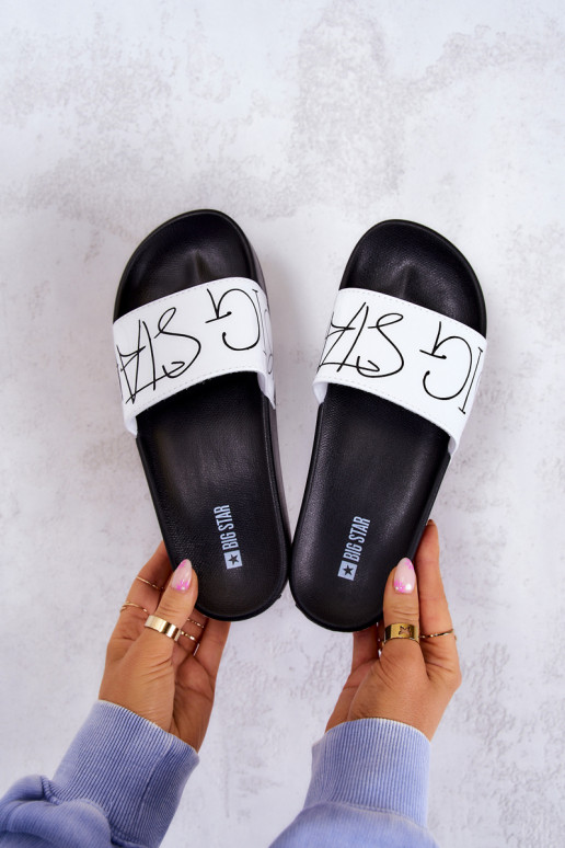 Pantuflas Mujer Goma Big Star JJ274A275 Blanco y negro