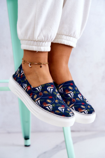 Zapatillas Slip On Memory Foam Big Star JJ276016 azul oscuro