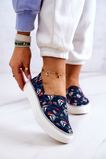 Zapatillas Slip On Memory Foam Big Star JJ276016 azul oscuro 2