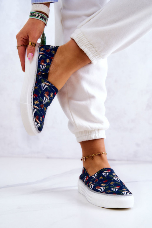 Zapatillas Slip On Memory Foam Big Star JJ276016 azul oscuro