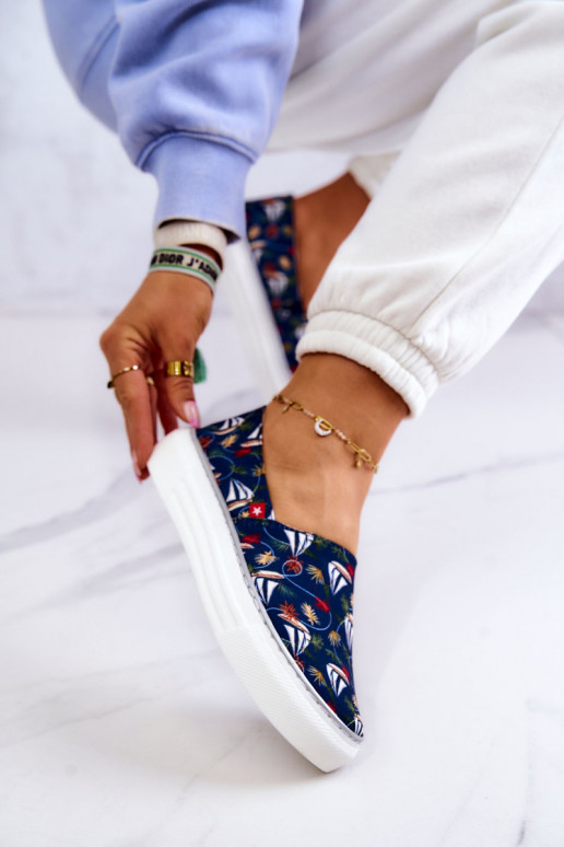 Zapatillas Slip On Memory Foam Big Star JJ276016 azul oscuro Zapatillas Slip On Memory Foam Big Star JJ276016 azul oscuro