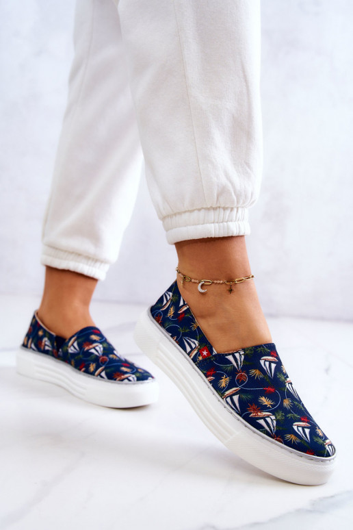 Zapatillas Slip On Memory Foam Big Star JJ276016 azul oscuro