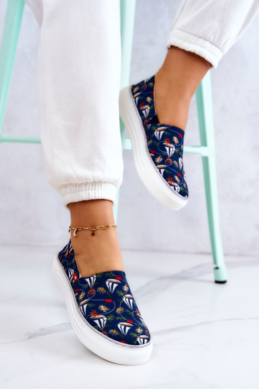 Zapatillas Slip On Memory Foam Big Star JJ276016 azul oscuro