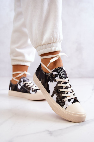Zapato casual de tela con camuflaje BIG STAR JJ274237 Blanco-gris