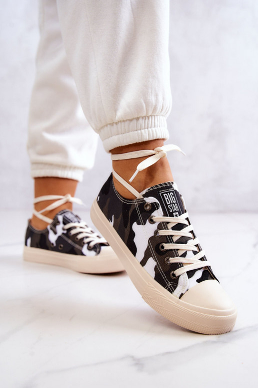 Zapato casual de tela con camuflaje BIG STAR JJ274237 Blanco-gris