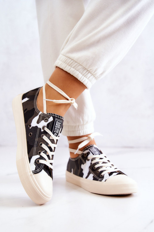 Zapato casual de tela con camuflaje BIG STAR JJ274237 Blanco-gris