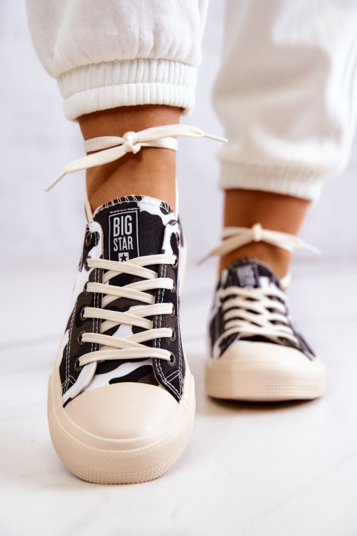 Zapato casual de tela con camuflaje BIG STAR JJ274237 Blanco-gris