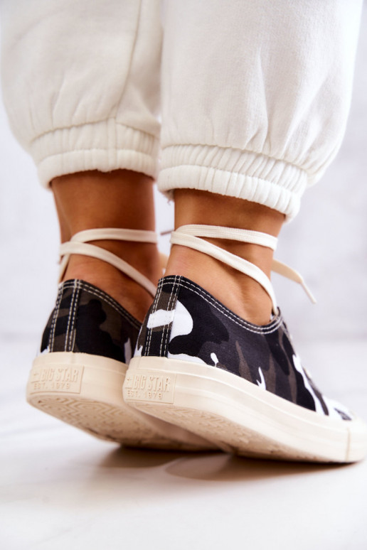 Zapato casual de tela con camuflaje BIG STAR JJ274237 Blanco-gris