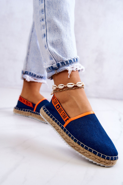 Alpargatas de tela con atrevido modelo Big Star JJ274877 azul oscuro