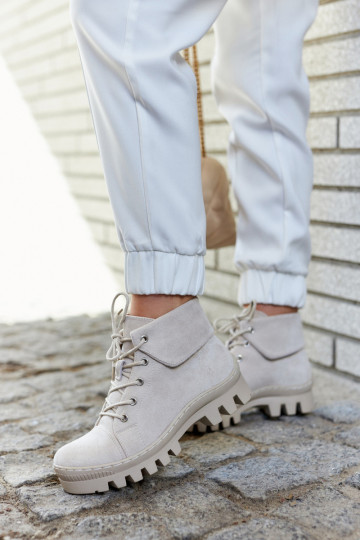 Botines Dulles de ante con tiras en gris