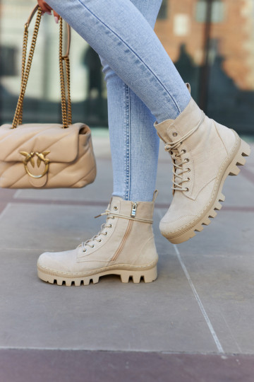 Botas confeccionadas en ante zapatos color gris Layden