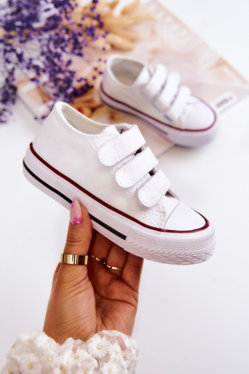 Zapato casual infantil con cierres adhesivos en color blanco Bernie