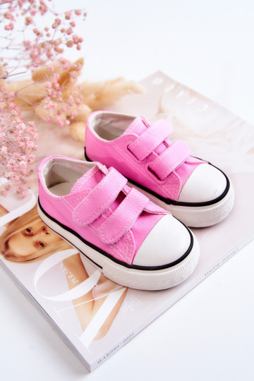 Zapatos casual infantil con cierres adhesivos en color rosa Bernie 2