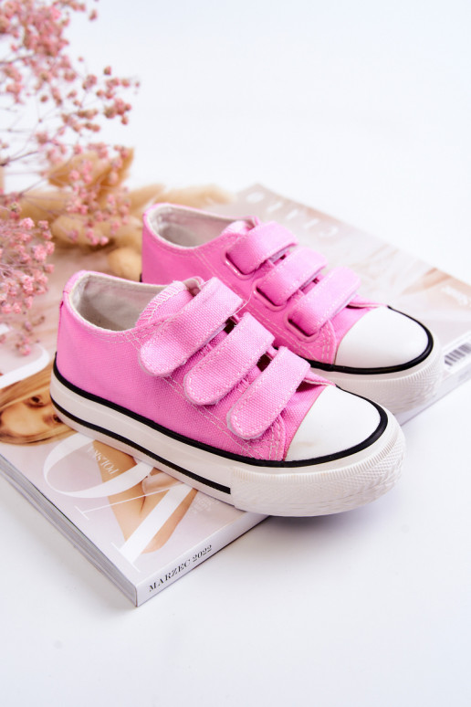 Zapatos casual infantil con cierres adhesivos en color rosa Bernie