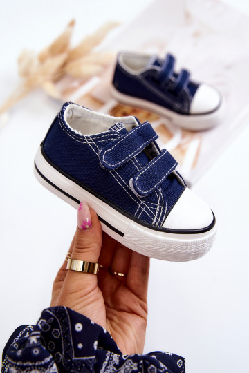 Zapatos Casual Niño Bernie con Cierres Adhesivos en Azul Marino