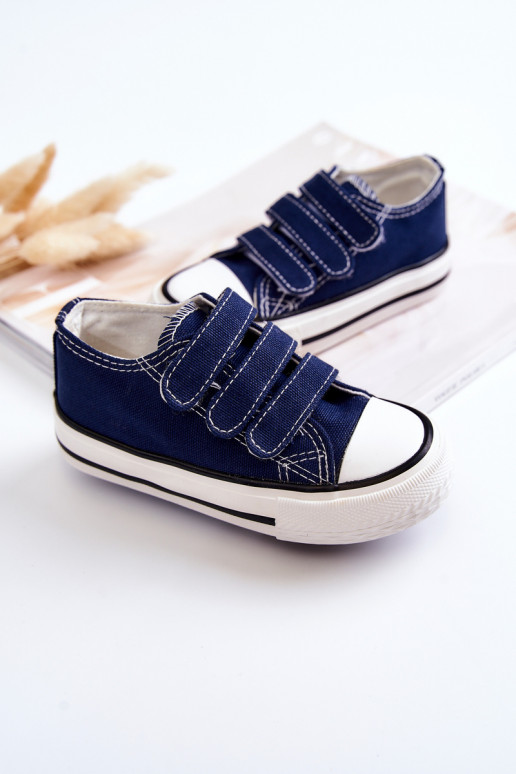 Zapatos Casual Niño Bernie con Cierres Adhesivos en Azul Marino