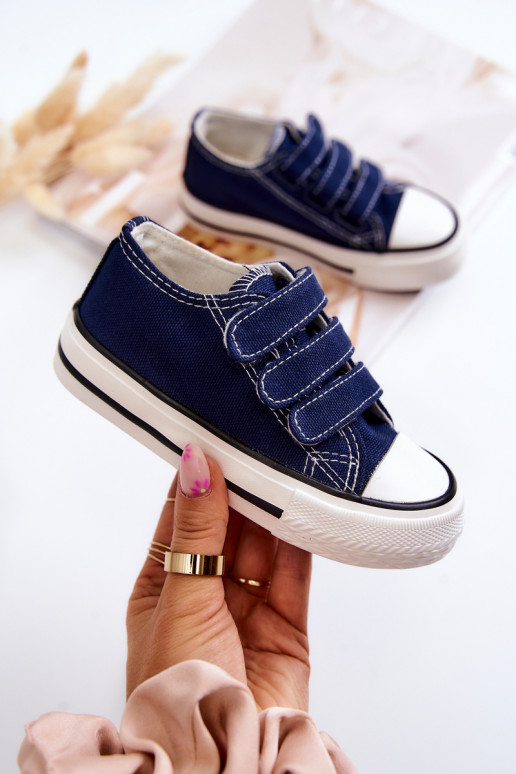 Zapatos Casual Niño Bernie con Cierres Adhesivos en Azul Marino