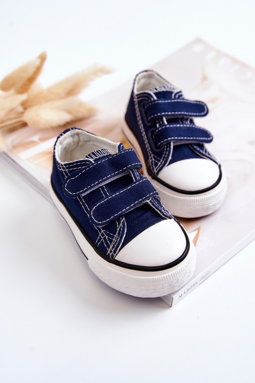 Zapatos Casual Niño Bernie con Cierres Adhesivos en Azul Marino