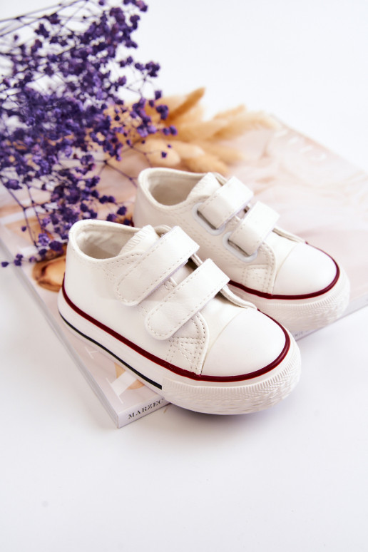 Zapatillas deportivas infantiles calzado casual con cierres adhesivos color blanco Foster