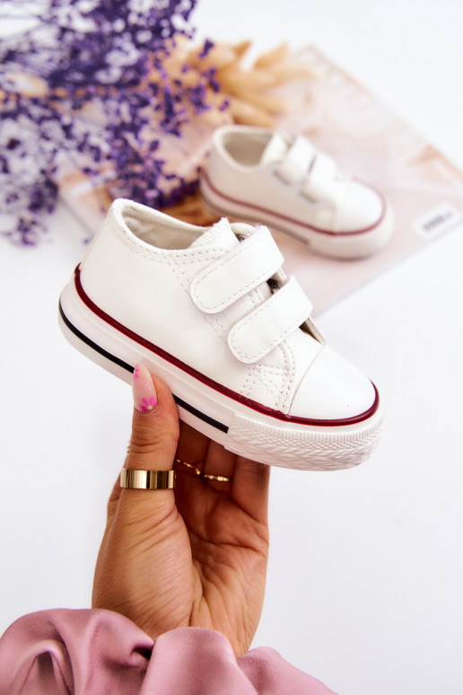 Zapatillas deportivas infantiles calzado casual con cierres adhesivos color blanco Foster