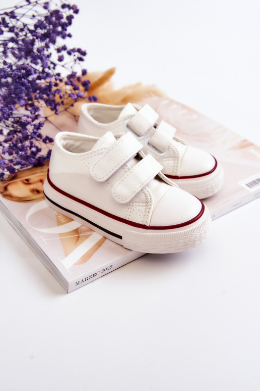 Zapatillas deportivas infantiles calzado casual con cierres adhesivos color blanco Foster