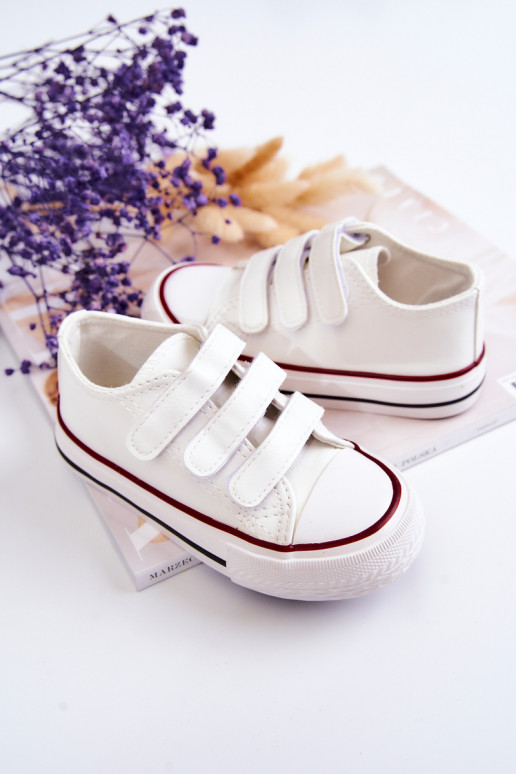 Zapatillas deportivas infantiles calzado casual con cierres adhesivos color blanco Foster