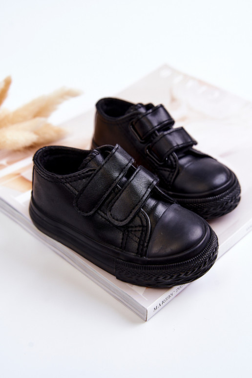 Zapatillas deportivas infantiles calzado casual con cierres adhesivos en color negro Foster