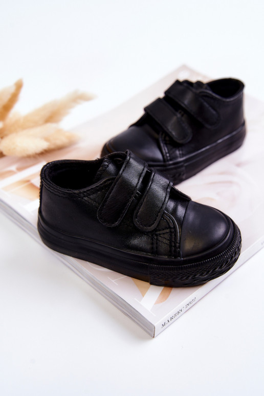 Zapatillas deportivas infantiles calzado casual con cierres adhesivos en color negro Foster