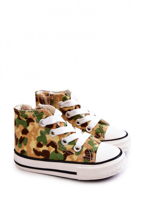 Calzado casual infantil con suela con cremalleras beige-verde Filemon Calzado casual infantil con suela con cremalleras beige-verde Filemon