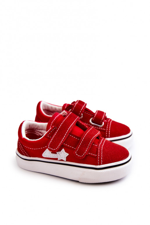 Deportivas modelo clásico con cierres adhesivos en color rojo Phiris