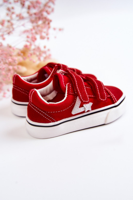 Deportivas modelo clásico con cierres adhesivos en color rojo Phiris