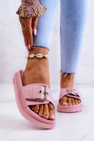 Pantuflas de mujer modelo clásico Big Star JJ274A308 color rosa