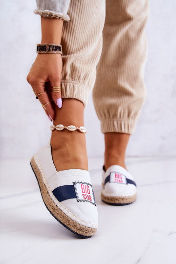 Alpargatas Slip On con estilo Big Star JJ274964 Blanco-azul oscuro