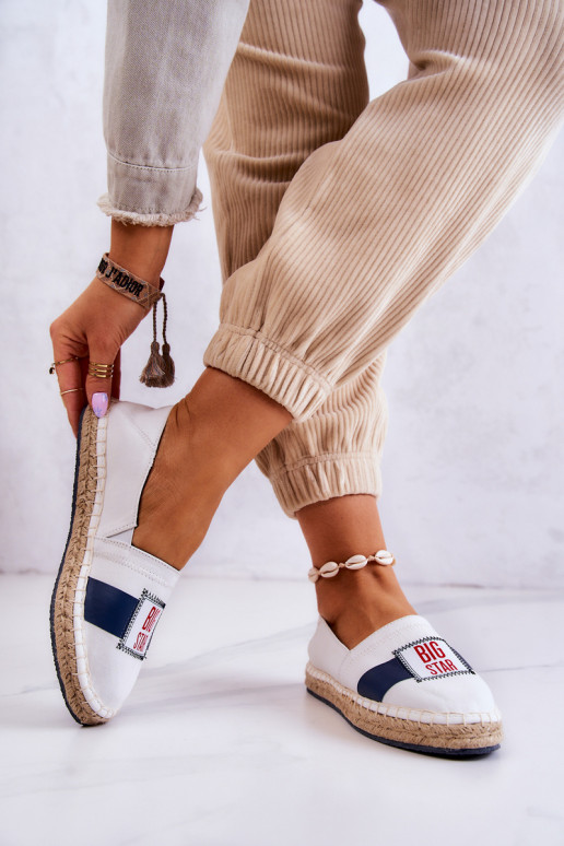 Alpargatas Slip On con estilo Big Star JJ274964 Blanco-azul oscuro
