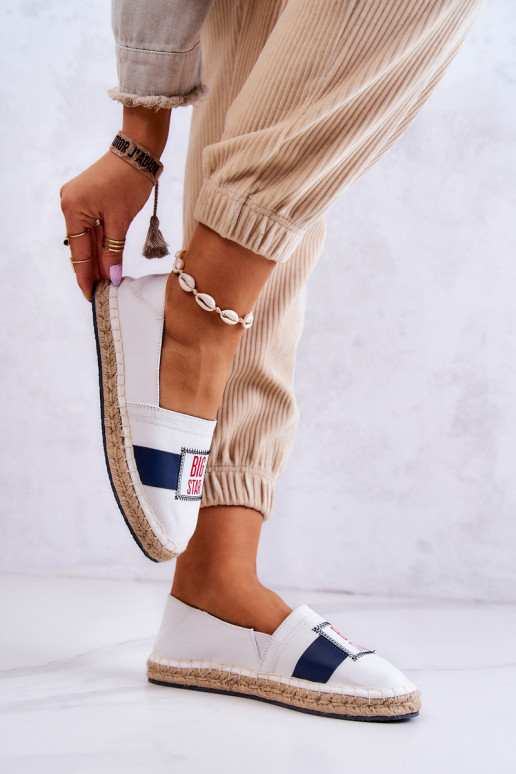 Alpargatas Slip On con estilo Big Star JJ274964 Blanco-azul oscuro