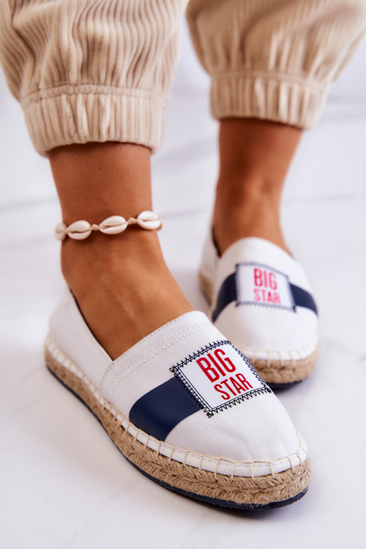 Alpargatas Slip On con estilo Big Star JJ274964 Blanco-azul oscuro