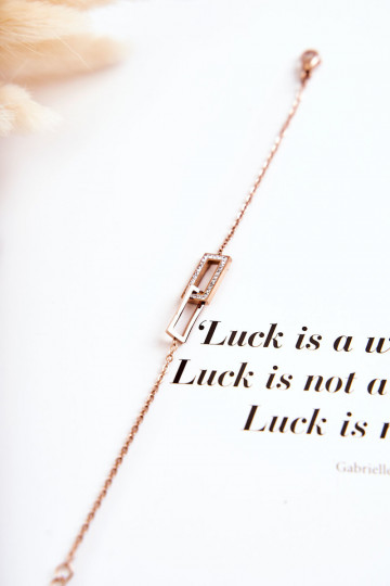 Pulsera con ojos brillantes en oro rosa