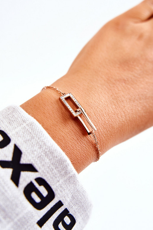 Pulsera con ojos brillantes en oro rosa
