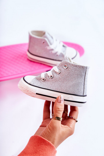 Deportivas Catrina de piel plateada 2