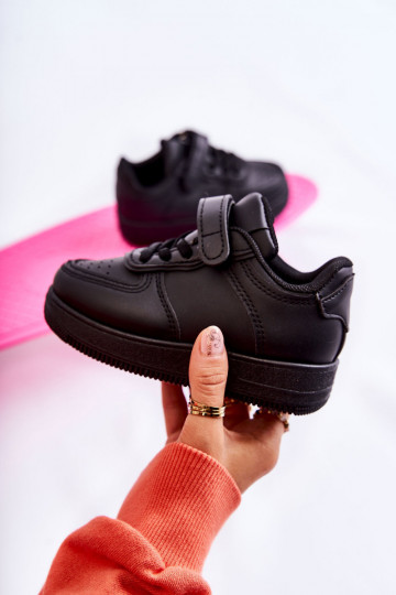 Zapatillas deportivas infantiles con cierres adhesivos en color negro Elike 2