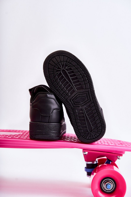 Zapatillas deportivas infantiles con cierres adhesivos en color negro Elike