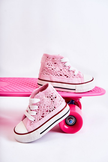 Zapatos de ocio infantil con tacón color rosa Mona