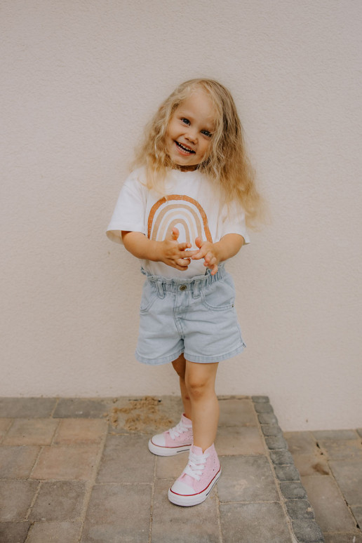 Zapatos de ocio infantil con tacón color rosa Mona