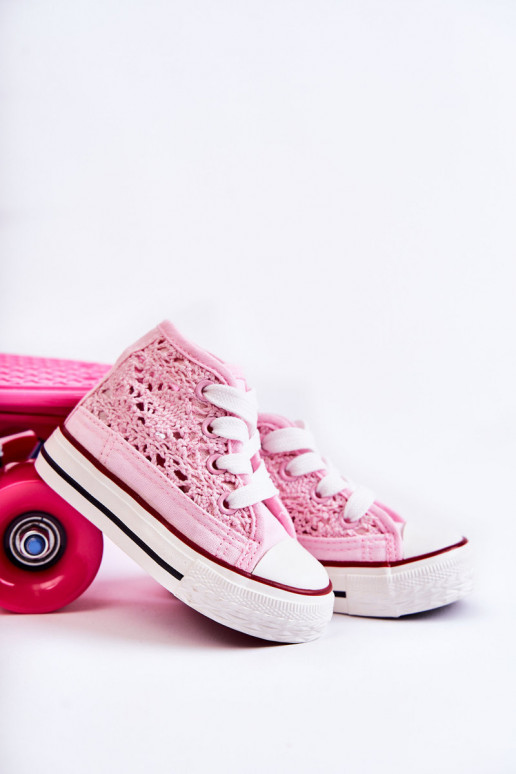 Zapatos de ocio infantil con tacón color rosa Mona