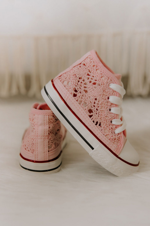 Zapatos de ocio infantil con tacón color rosa Mona