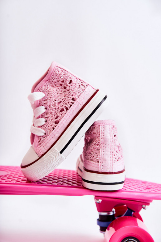 Zapatos de ocio infantil con tacón color rosa Mona